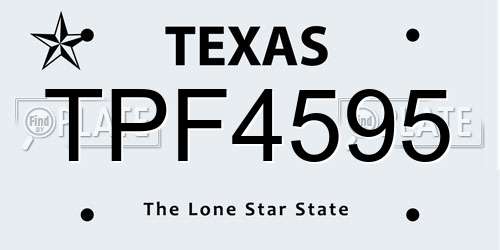 TPF4595 Texas License Plate
