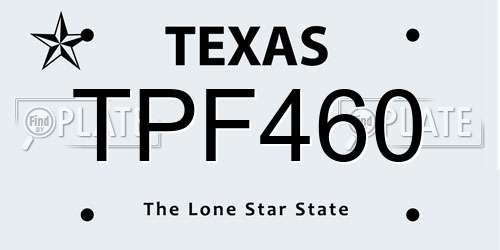 TPF460 Texas License Plate