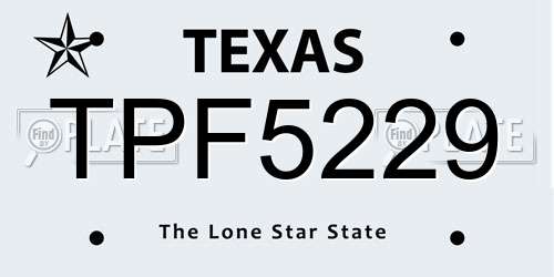 TPF5229 Texas License Plate