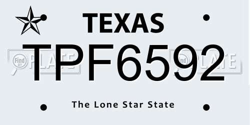 TPF6592 Texas License Plate