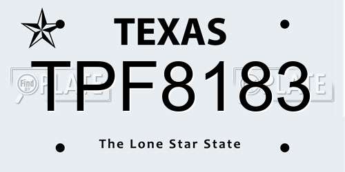 TPF8183 Texas License Plate