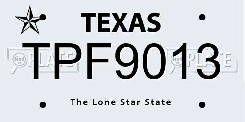 TPF9013 Texas License Plate