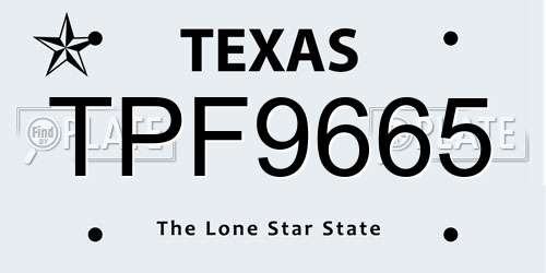 TPF9665 Texas License Plate