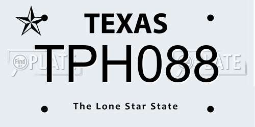 TPH088 Texas License Plate