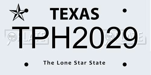 TPH2029 Texas License Plate