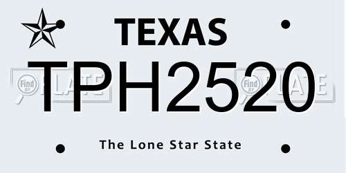 TPH2520 Texas License Plate