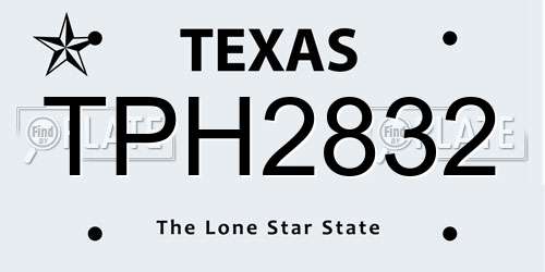 TPH2832 Texas License Plate