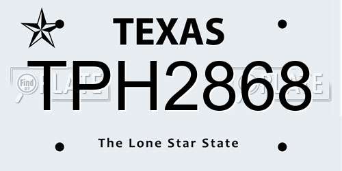 TPH2868 Texas License Plate