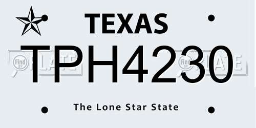 TPH4230 Texas License Plate