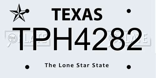 TPH4282 Texas License Plate