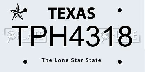 TPH4318 Texas License Plate