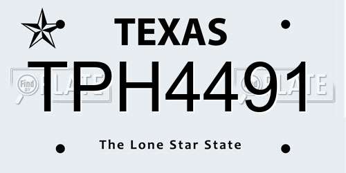 TPH4491 Texas License Plate
