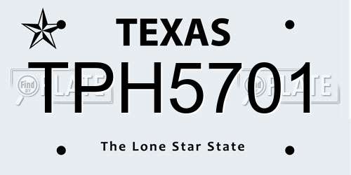 TPH5701 Texas License Plate