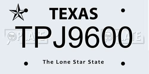 TPJ9600 Texas License Plate