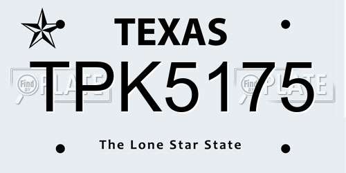 TPK5175 Texas License Plate