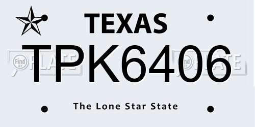 TPK6406 Texas License Plate