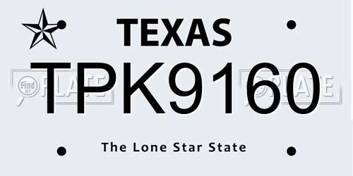 TPK9160 Texas License Plate
