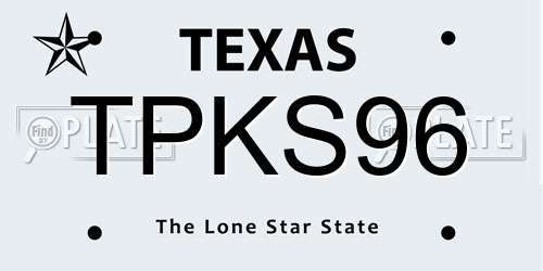 TPKS96 Texas License Plate