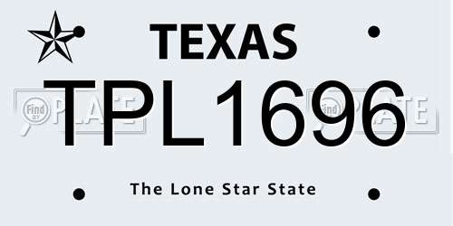 TPL1696 Texas License Plate