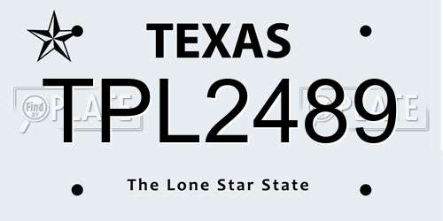 TPL2489 Texas License Plate
