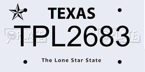 TPL2683 Texas License Plate