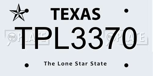 TPL3370 Texas License Plate