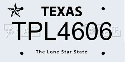 TPL4606 Texas License Plate