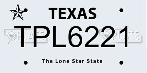 TPL6221 Texas License Plate