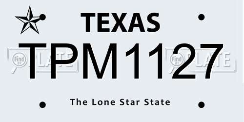 TPM1127 Texas License Plate