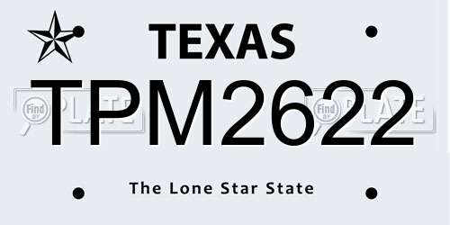 TPM2622 Texas License Plate