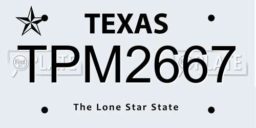 TPM2667 Texas License Plate
