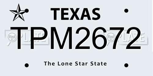 TPM2672 Texas License Plate