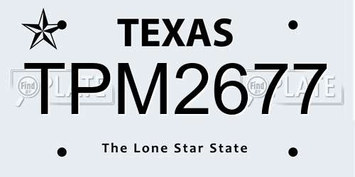 TPM2677 Texas License Plate