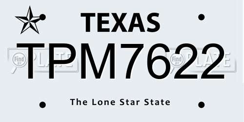 TPM7622 Texas License Plate