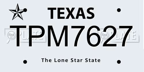 TPM7627 Texas License Plate