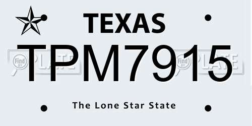 TPM7915 Texas License Plate