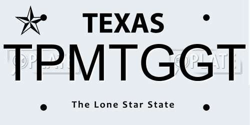 TPMTGGT Texas License Plate
