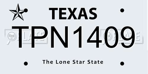 TPN1409 Texas License Plate