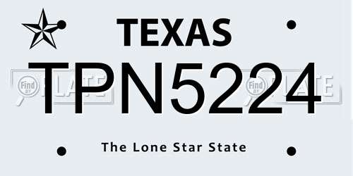 TPN5224 Texas License Plate