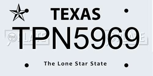 TPN5969 Texas License Plate
