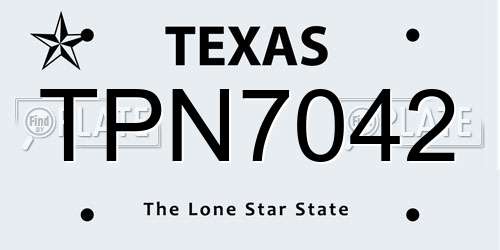 TPN7042 Texas License Plate