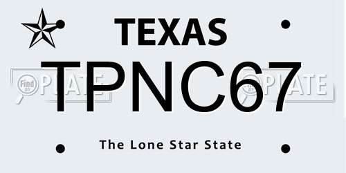 TPNC67 Texas License Plate