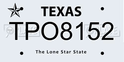 TPO8152 Texas License Plate