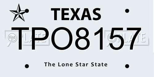 TPO8157 Texas License Plate