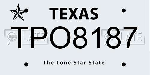 TPO8187 Texas License Plate
