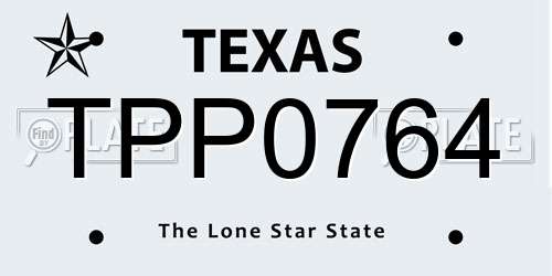 TPP0764 Texas License Plate