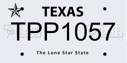 TPP1057 Texas License Plate