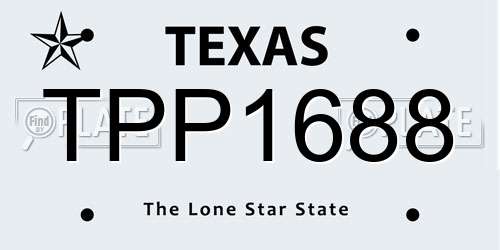 TPP1688 Texas License Plate