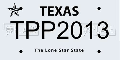 TPP2013 Texas License Plate