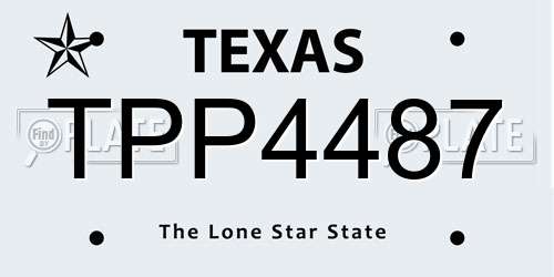 TPP4487 Texas License Plate